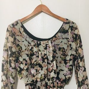 • lily rose floral cocktail dress with sash •